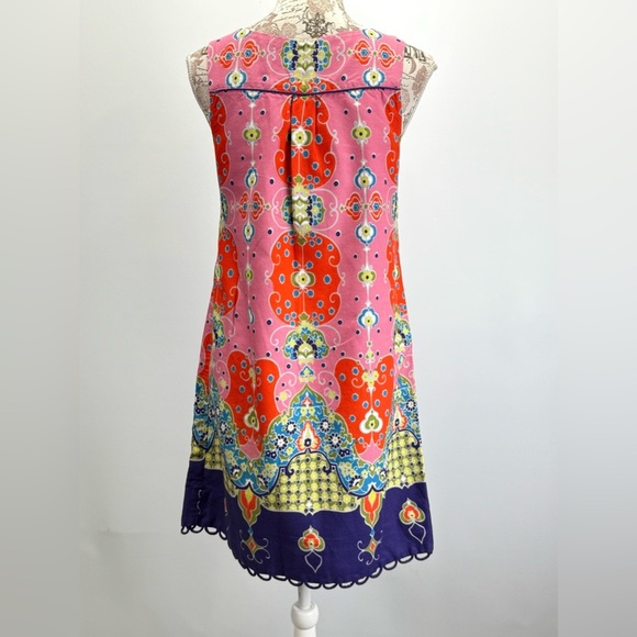 MAEVE for ANTHROPOLOGIE Red and Pink ORAVA mod floral shift dress size 4 - Picture 7 of 16